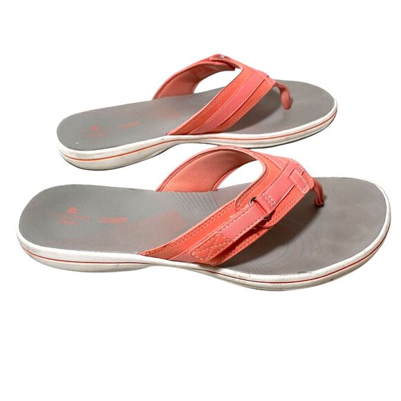 Clark's Cloud Steppers Sandals Soft Cushion Women's Coral Color Adjustable 10 M - Picture 1 of 7